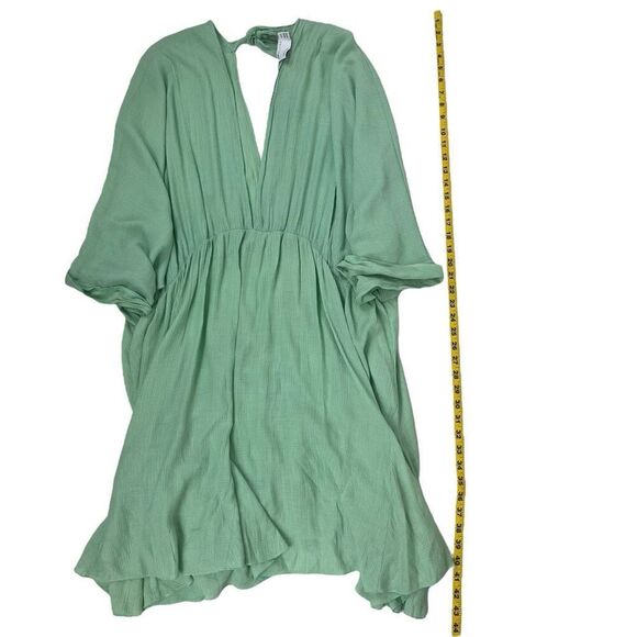 Asos Design Curve Womens V-Neck V-Back Godet Skater Mini Dress Mint Green Sz 26 - Picture 13 of 14